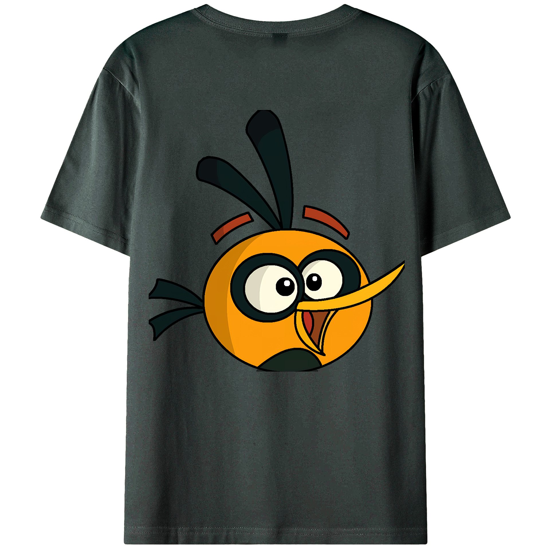 （画像用） Angry Birds アングリーバード 綿100％ メンズ半袖Tシャツ（バックプリント） 通気性